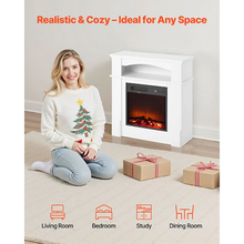 33-Inch 1500W Freestanding Electric Fireplace Stove Heater Mantel White