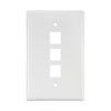 Leviton 3-Port Midsize Single-Gang QUICKPORT Wallplate White 41091-3WN