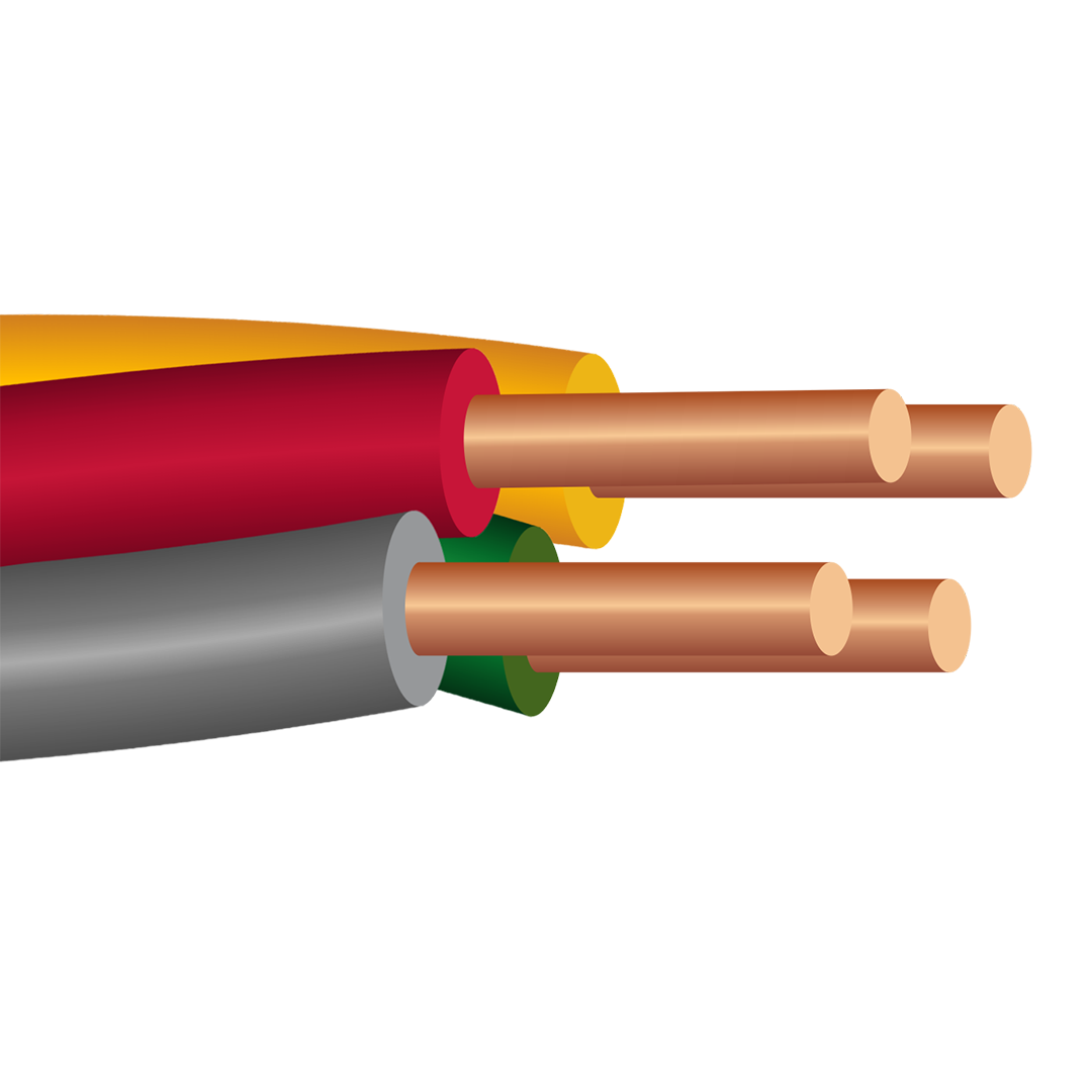 Nassau 12/3 Twisted Submersible Well Pump Wire - 600V, Copper, 4 Conductors, USA Made