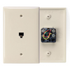 Leviton 6P4C Midsize Telephone Wall Jack Ivory 40539-PMI