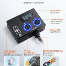 NEMA 14-50P Splitter with Dual 14-50R Receptacles for Dryer & EV Charging