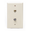 Leviton 6P6C x F Standard Telephone Wall Jack Ivory 40259-I