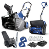 24V Cordless Snow Shovel & 48V Cordless Snow Blower with 3 x 4.0 Ah Batteries, 2 Chargers, Ice Scrapers, and Covers