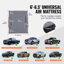 6-6.5FT Inflatable Camping Truck Bed Air Mattress with 12V Pump, 2 Pillows & Carry Bag