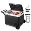 12V Portable Car Refrigerator 63.4QT/60L -4℉ to 68℉ Dual Voltage Compressor Freezer with Wheels & Handle for Camping RV & Travel