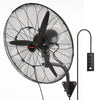 24 In Wall Misting Fan 7000 CFM 3-Speed Waterproof Oscillating Black (1-Piece Set)
