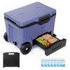 45 Qt Rolling Hard Cooler with Wheels, Leak-Resistant 48-Hour Ice Retention Insulated Ice Chest