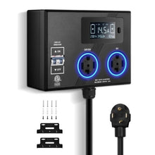 NEMA 14-30P Dual 14-30R Splitter Receptacles for Dryer and EV Charging