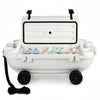 40 QT Floating Cooler with Wheels & Tow Rope Floating Ice Chest with Dry Storage (White)