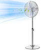 16-Inch Industrial Pedestal Fan - 1,450 CFM High Velocity 3-Speed Oscillating Standing Fan (Silver)