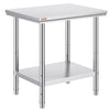 24 X 30 X 32 In Stainless Steel Work Table with 4 Wheels for Commercial Kitchen Restaurant GZT76-6080