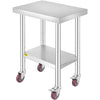 24 x 18 In Stainless Steel Work Table with 4 Wheels for Commercial Kitchen Restaurant GZT614585