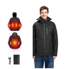 7.4V Battery Men’s Heated Jacket with Soft Shell Electric Heating Coat, 5 Heating Zones, 3 Heat Settings, Machine Washable, Size M, Black