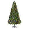 Prelit Flocked Artificial Tree with 470 Colorful LED and 11 Lighting Modes Decoration (7.5FT)
