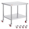 36 X 30 In Stainless Steel Work Table with 4 Wheels for Commercial Kitchen Restaurant GZT9176JL