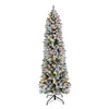 Prelit Snow Flocking Artificial Tree with 240 Colorful LED and 11 Lighting Modes Decoration (6FT)