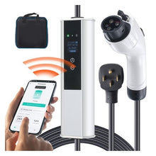 40A 240V NEMA 14-50 Plug Adjustable Current (40A/32A/24A/16A) 25FT Cable EV Charging Station for SAE J1772