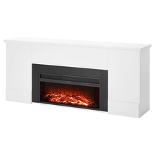 75-Inch 1500W Freestanding Electric Fireplace Stove Heater with Remote Control White