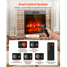 18 Inch Electric Fireplace Insert, Wall Recessed Heater with Remote, 5000BTU, Black