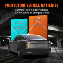 40A 240V NEMA 14-50 Plug Adjustable Current (40A/32A/24A/16A) 25FT Cable EV Charging Station for SAE J1772