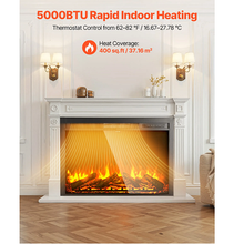 26 Inch Electric Fireplace Insert Wall-Mounted Recessed Heater 750W/1500W with Remote Control