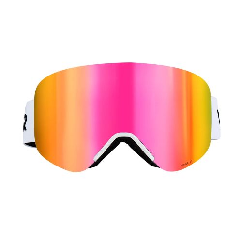 revo ski goggles VEVOR Frameless Ski Goggles Magnet Cylindrical Lens With Pink Revo Coating Otg Anti fog Snow Goggles For Men Women Youth Tpu Frame & Ventilation
