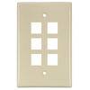 Leviton 6-Port Midsize Single-Gang QUICKPORT Wallplate Ivory 41091-6IN