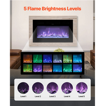42-Inch Electric Fireplace, 1500W, Wall Mounted & Recessed, Flat Style, with Remote Control
