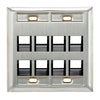 Leviton Angled Stainless Steel QUICKPORT Wallplate Dual-Gang 8-Port 43081-2L8