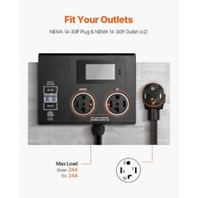 NEMA 14-30P Dual 14-30R Splitter Receptacles for Dryer and EV Charging