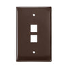Leviton 2-Port Midsize Single-Gang QUICKPORT Wallplate Brown 41091-2BN