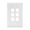 Leviton 6-Port Midsize Single-Gang QUICKPORT Wallplate White 41091-6WN