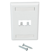 2 Port Mini-Com Classic Series Vertical Faceplate ABS Label Pocket CFPL2WHY (Pack of 15)