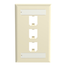 3 Port Mini-Com Classic Series Vertical Faceplate ABS Label Pocket CFPL3EIY