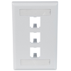 3 Port Mini-Com Classic Series Vertical Faceplate ABS Label Pocket CFPL3WHY