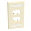 4 Port Mini-Com Classic Series Vertical Faceplate ABS Label Pocket CFPL4EIY
