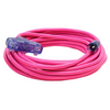 100FT 12/3 SJTW Cold Weather Triple Tap Extension Cord With CGM Pink