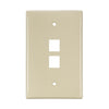 Leviton 2-Port Midsize Single-Gang QUICKPORT Wallplate Ivory 41091-2IN