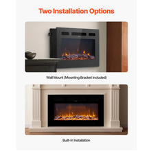 42-Inch Electric Fireplace, 1500W, Wall Mounted & Recessed, Flat Style, with Remote Control