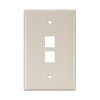 Leviton 2-Port Midsize Single-Gang QUICKPORT Wallplate Light Almond 41091-2TN