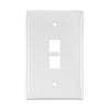 Leviton 2-Port Midsize Single-Gang QUICKPORT Wallplate White 41091-2WN