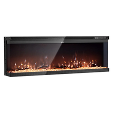 60-Inch Electric Fireplace, 1500W, Three-Sided Glass, Wall-Mounted/Recessed