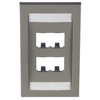 4 Port Mini-Com Executive Series Single Gang Faceplate Mount ABS CFPE4IGY