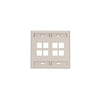 Leviton Dual-Gang QUICKPORT Wallplate 8-Port Light Almond 42080-8TP