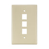 Leviton 3-Port Midsize Single-Gang QUICKPORT Wallplate Ivory 41091-3IN