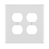 Leviton 2 Gang Duplex Outlet Wallplate Midway Size White PJ82-W