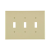 Leviton 3 Gang Toggle Switch Wallplate Midway Size Ivory PJ3-I