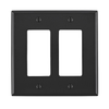 Leviton 2 Gang Decora Wallplate Midway Size Black PJ262-E