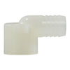 1/2 X 3/8 Hose Barb X FIP White Nylon Elbow 33402W