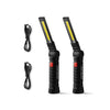 1200mAh Portable LED Hands Free 360° Rotating Magnetic Rechargeable LED Flashlight for Garage & Emergency 2 Pack